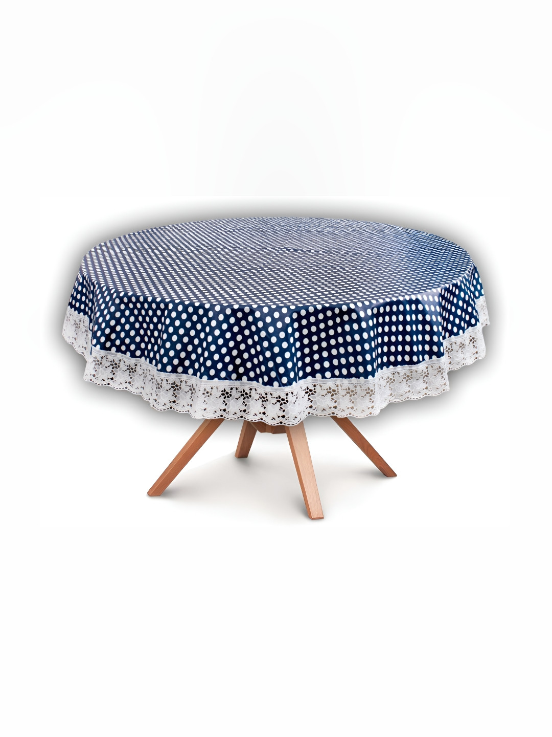 Stylista Blue Waterproof Plastic Round 8-Seater Table Cover