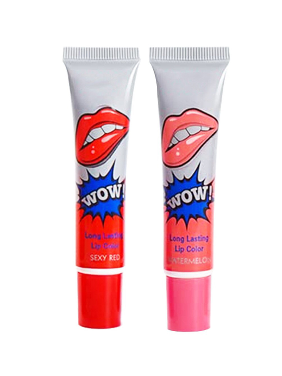 Adbeni Set Of 2 Wow Longwear Glossy Peel Off Lip Color 15g Each- Sexy Red & Watermelon