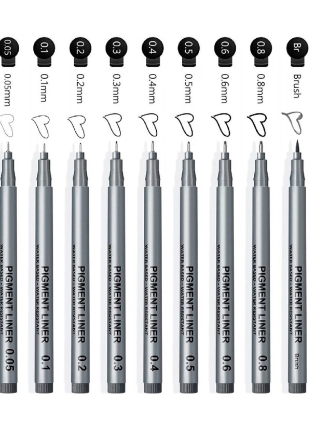 FEELHIGH Set Of 9 Micro-Pen Fineliner Ink Pens
