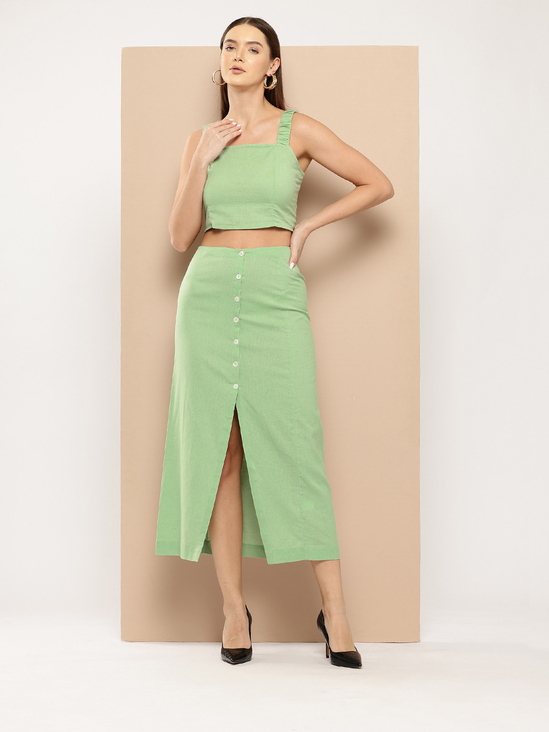 Chemistry Smocked Cotton Linen Co-Ords