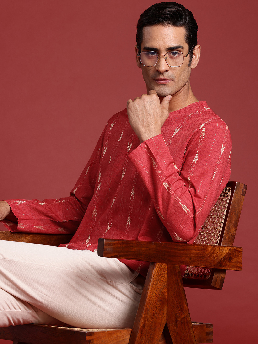 Anouk Ikat Design Straight Kurta