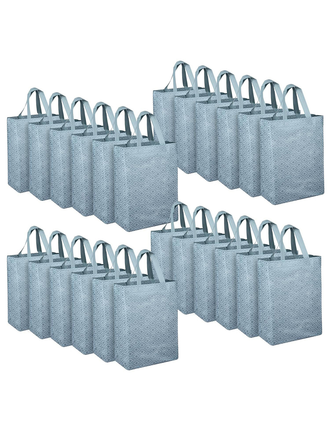 Kuber Industries 24-Pcs Ethnic Motifs Printed Shopper Tote Bag