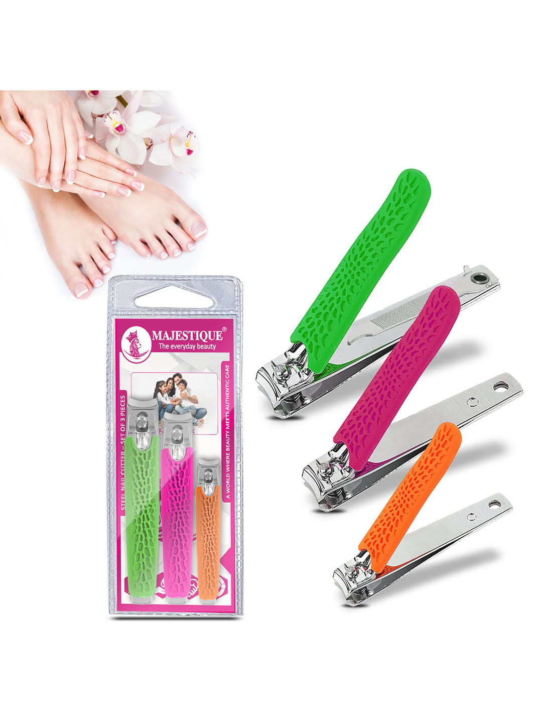MAJESTIQUE 3-Pcs Nail Clippers Set