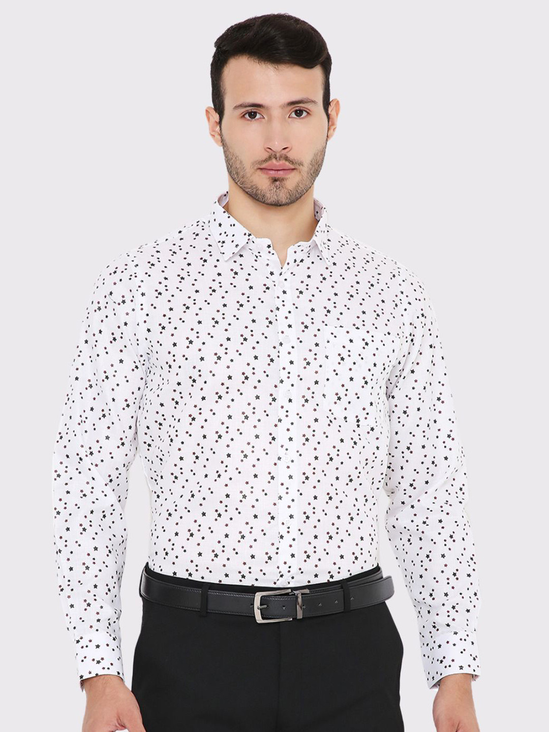 Maharaja India Slim Geometric Printed Formal Shirt