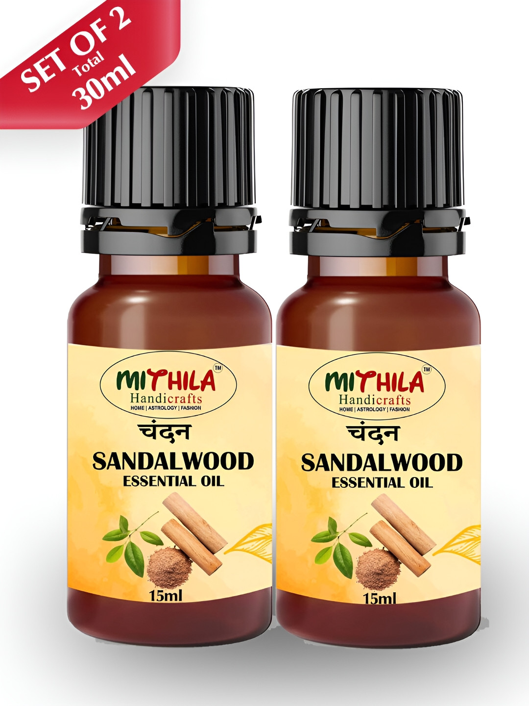 MITHILA Handicrafts Pack Of 2 Brown Sandalwood Aroma Oils