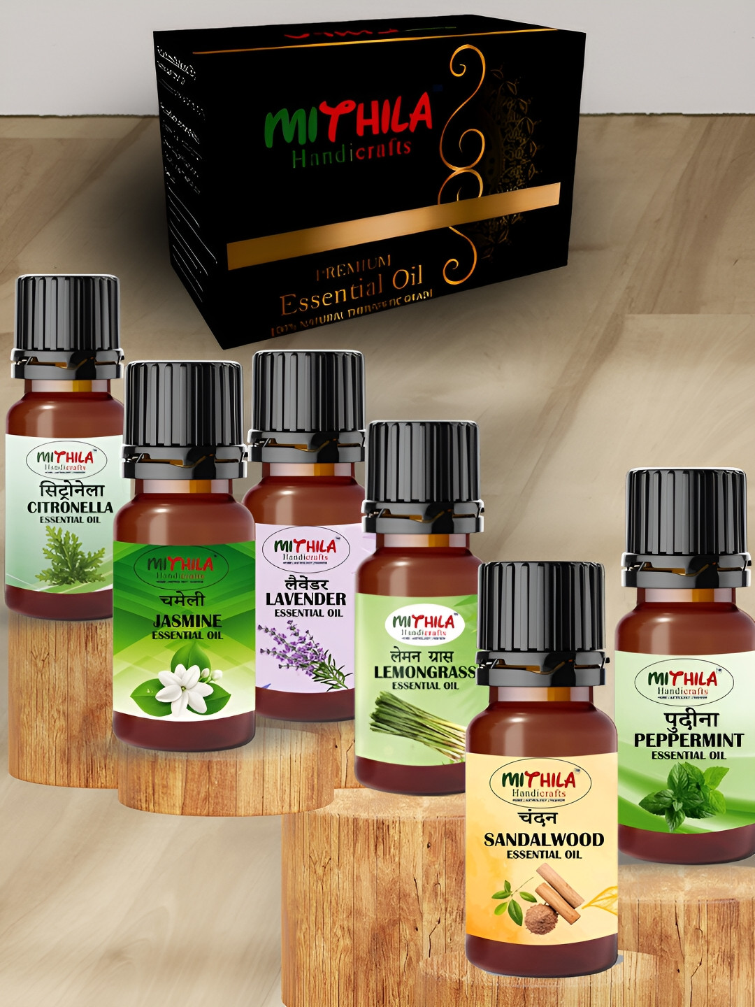 MITHILA Handicrafts Set Of 6 Essential Aroma Oils-15ml Each