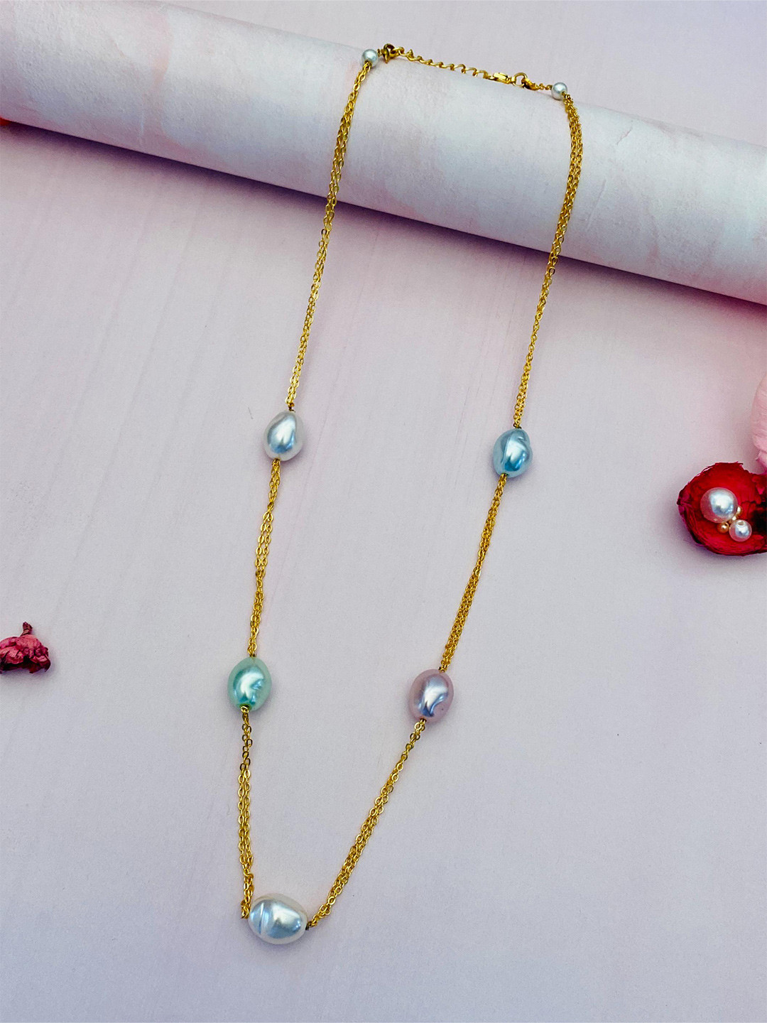 ABDESIGNS Gold-Plated Pearl Chain