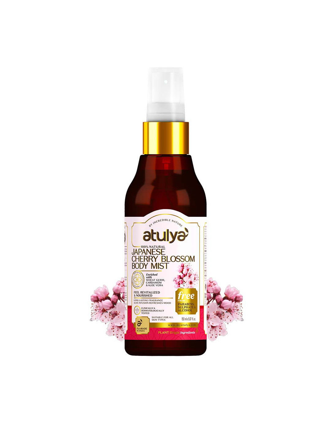Atulya Japanese Cherry Blossom Body Mist To Revitalize & Nourish - 150ml