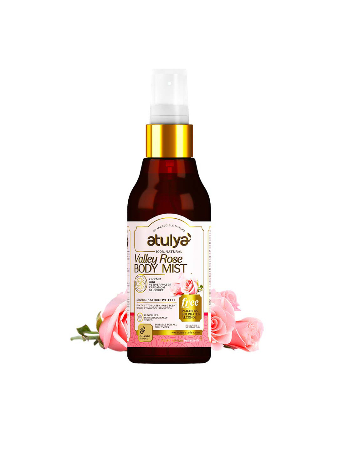 Atulya Valley Rose Body Mist For Sensual & Seductive Feel - 150ml