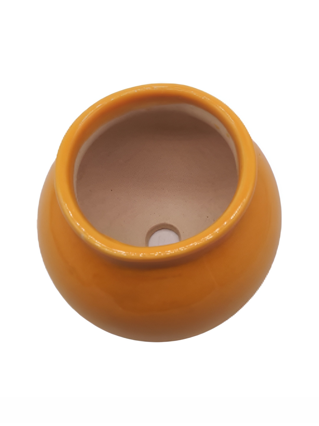 INDIA MEETS INDIA Yellow Ceramic Pot Planter