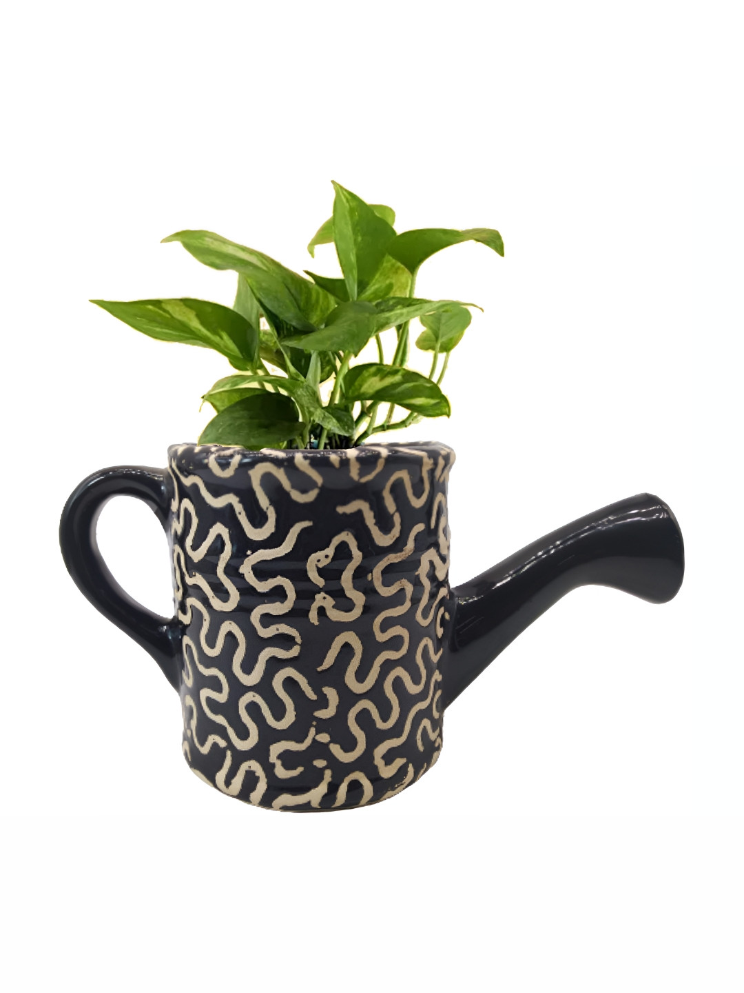 INDIA MEETS INDIA Black Ceramic Pot Planter