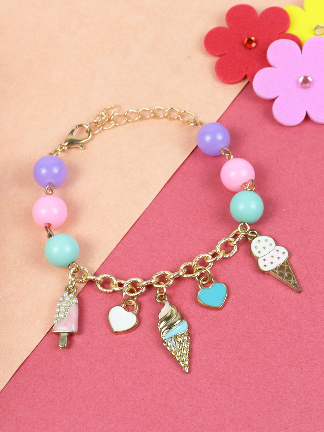 Asthetika Kids Girls Ice-Cream Charm Bracelet