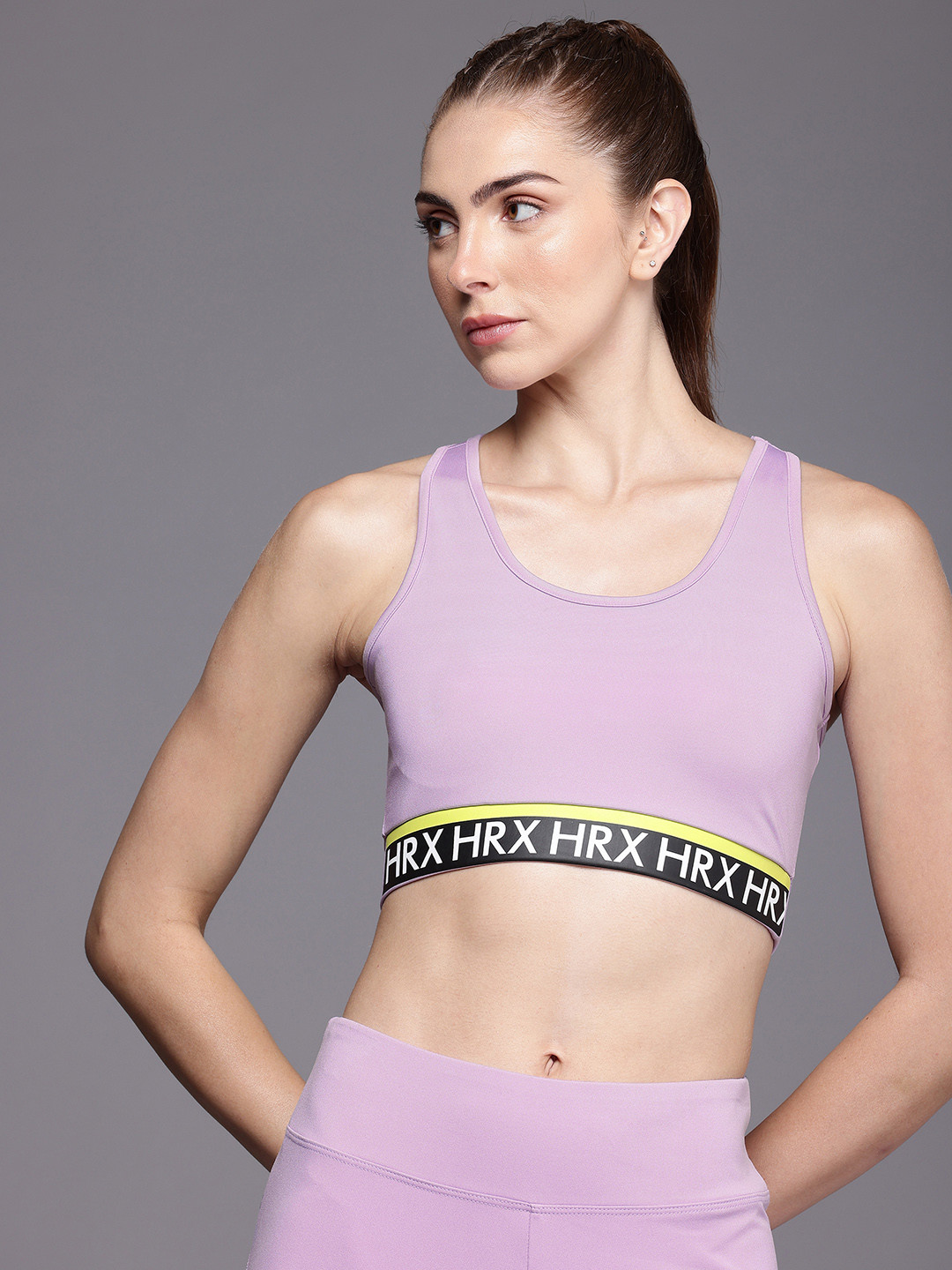 HRX by Hrithik Roshan Lightly Padded Full Coverage Running Bra HRX_SS24_W_BA_KR021_C