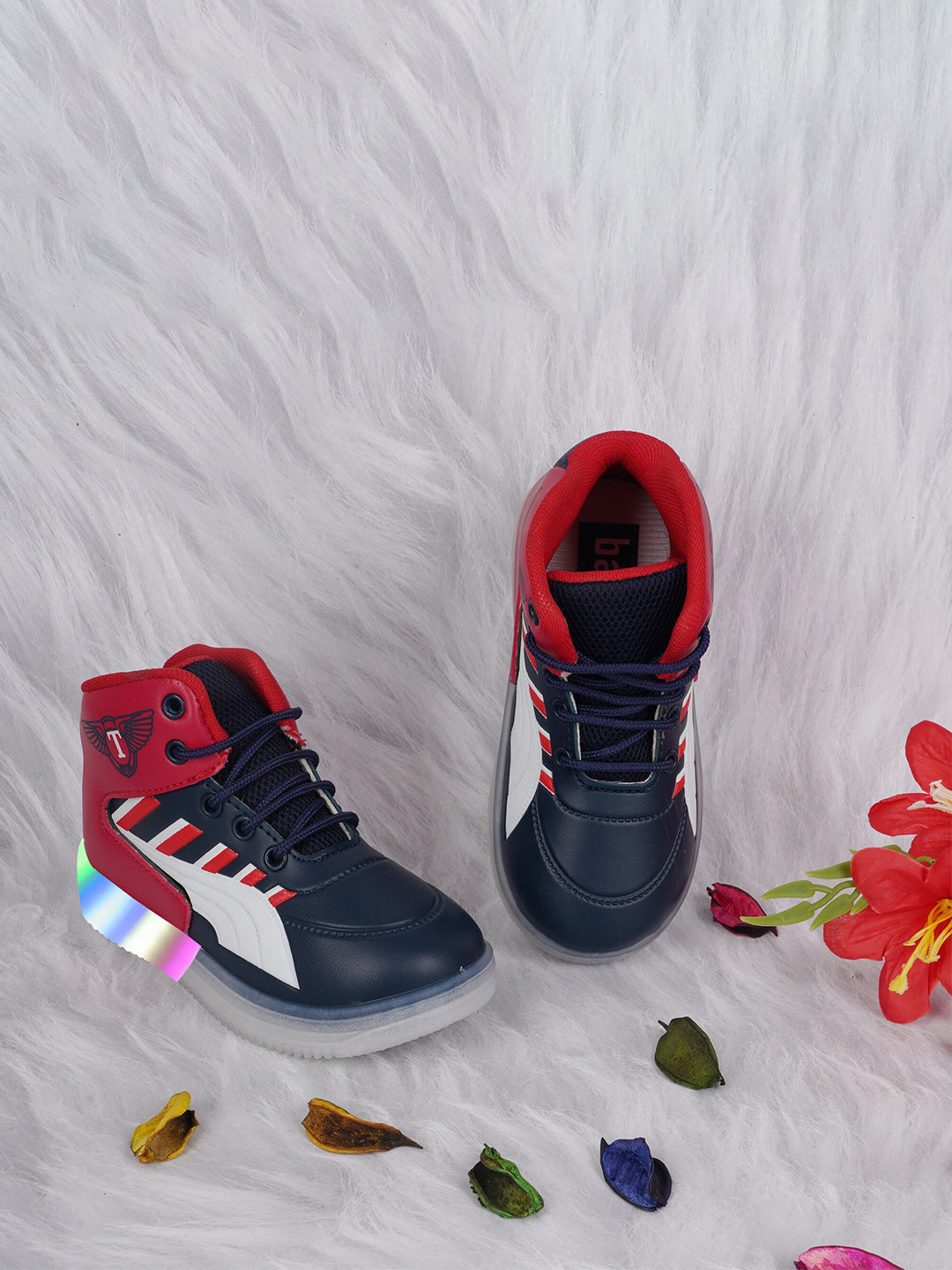 BAESD Kids Colourbloked Comfort Insole Lightweight LED Sneakers