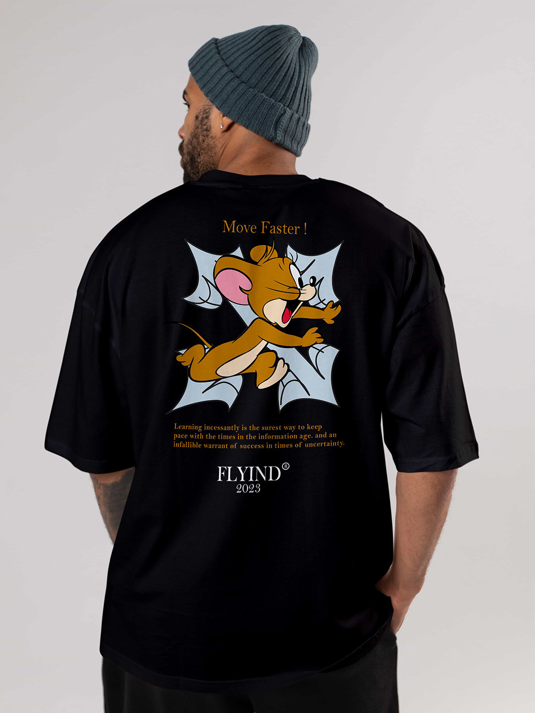 BAESD Jerry Printed Drop-Shoulder Sleeves Cotton Oversized T-shirt