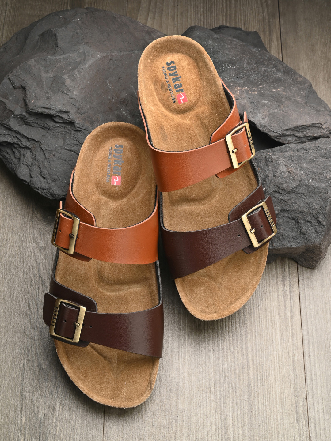 SPYKAR Buckle Detailed Open Toe Comfort Sandals