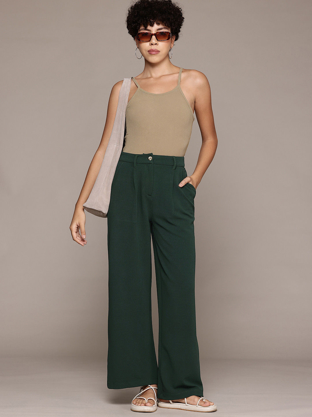 The Roadster Lifestyle Co. Women Super Wide Leg Pleated Korean Pants