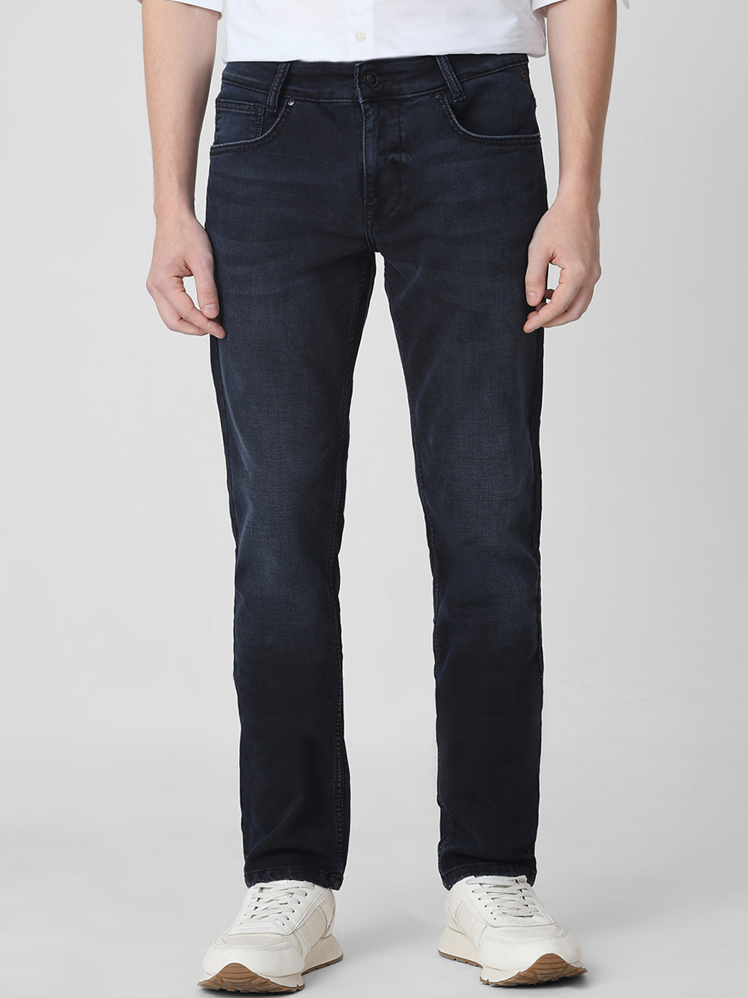 Mufti Men Slim Fit Mid-Rise Dark Shade Clean Look Stretchable Jeans
