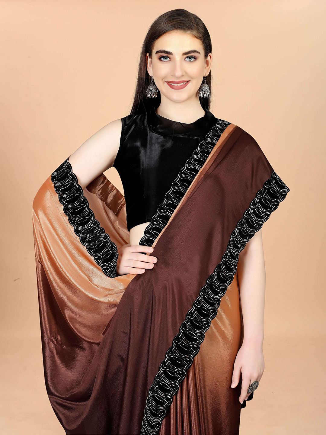 Avojee Ombre Dyed Beads & Stones Saree