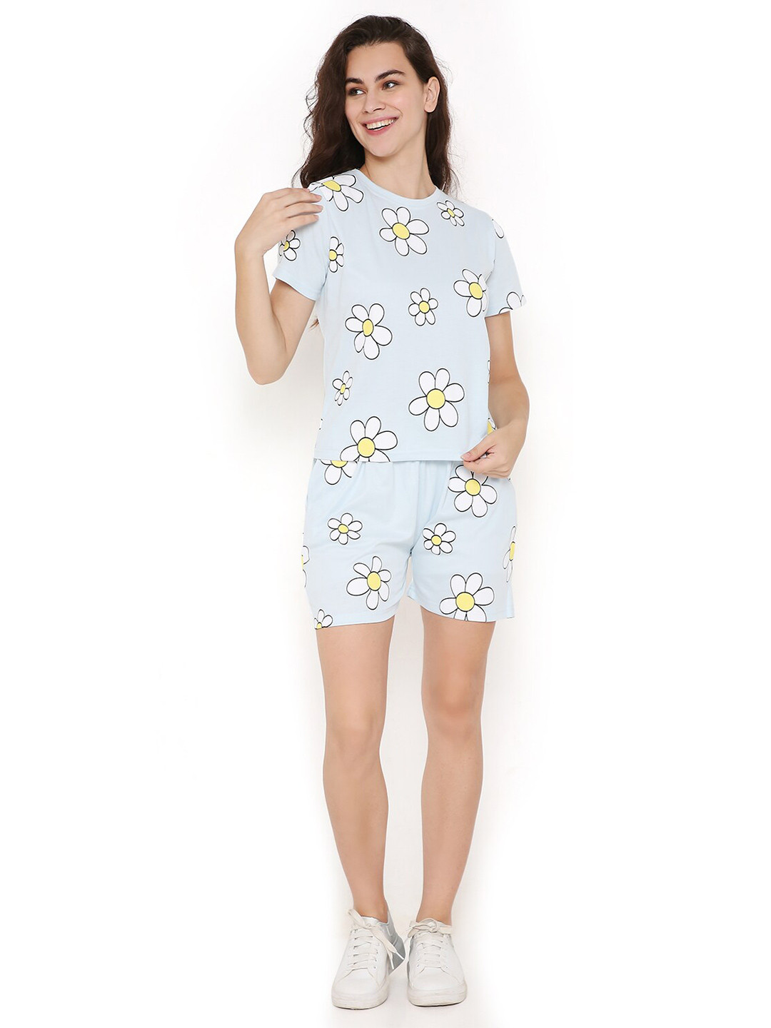 BLANCD Printed Pure Cotton T-Shirt With Shorts