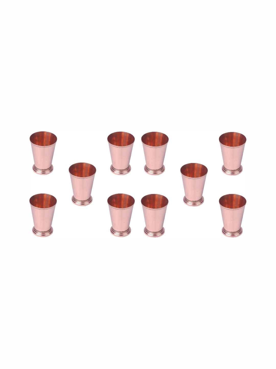 Shivshakti Arts 10 Pieces Easy to Clean Copper Water Glass 300ml