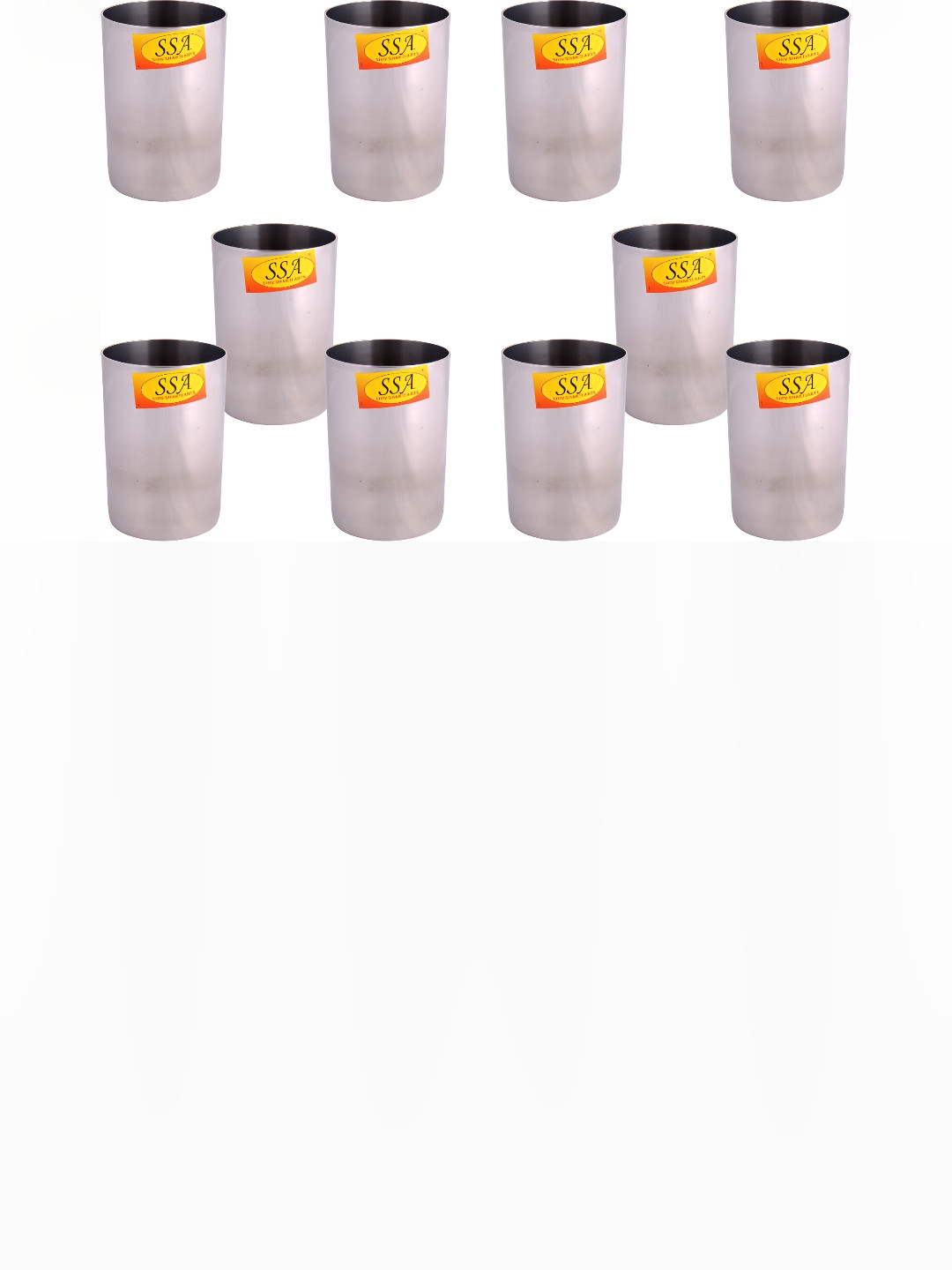 Shivshakti Arts Stainless Steel 8 Pieces Easy to Clean Water or Juice Glass 300ml