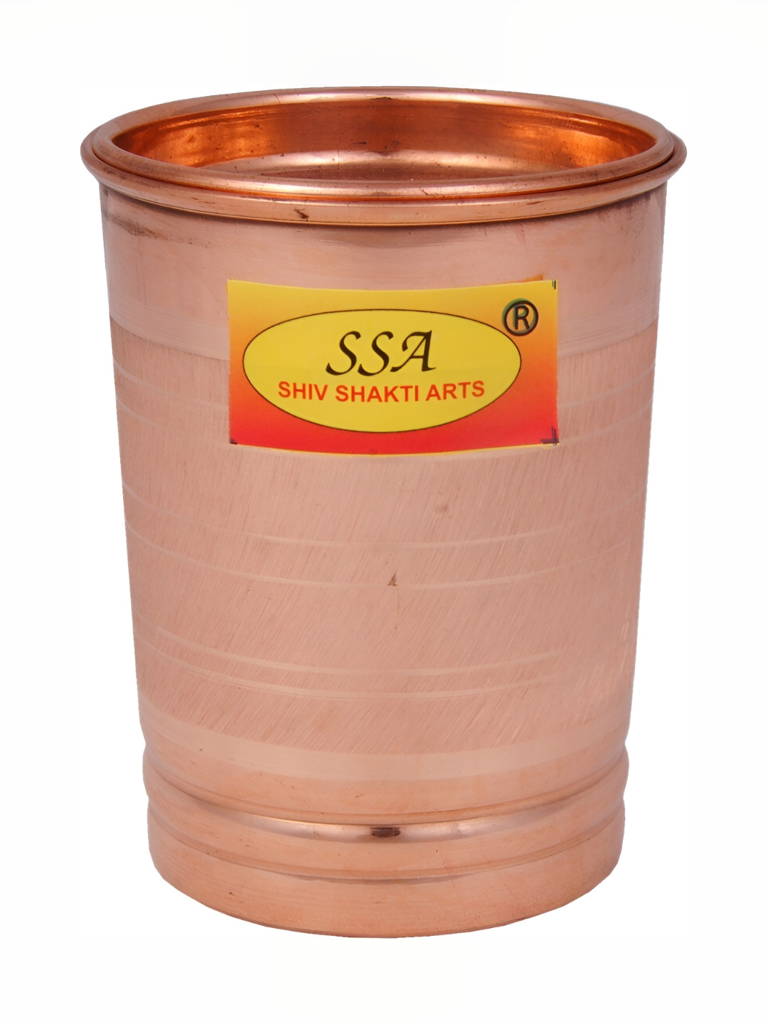 Shivshakti Arts Easy To Clean Copper Water Glass With Lid 300 ML