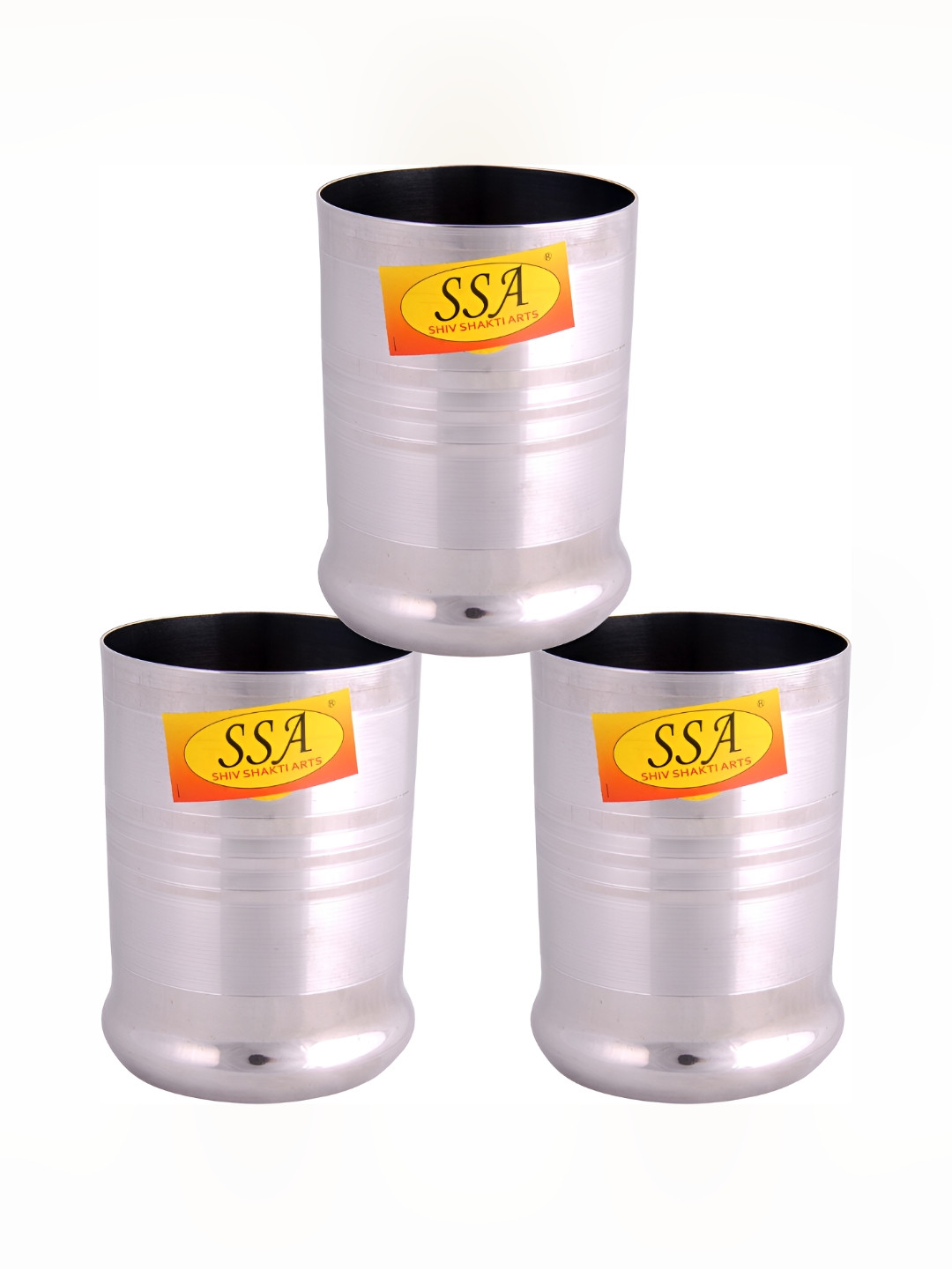 Shivshakti Arts Stainless Steel 3 Pieces Easy To Clean Water Glasses 325 ML