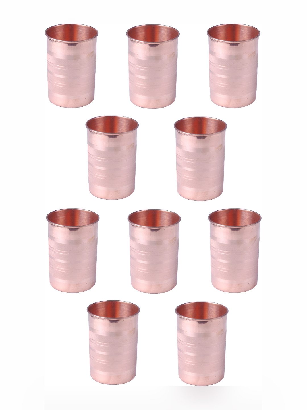 Shivshakti Arts Brown 8 Pieces Copper Water Glass