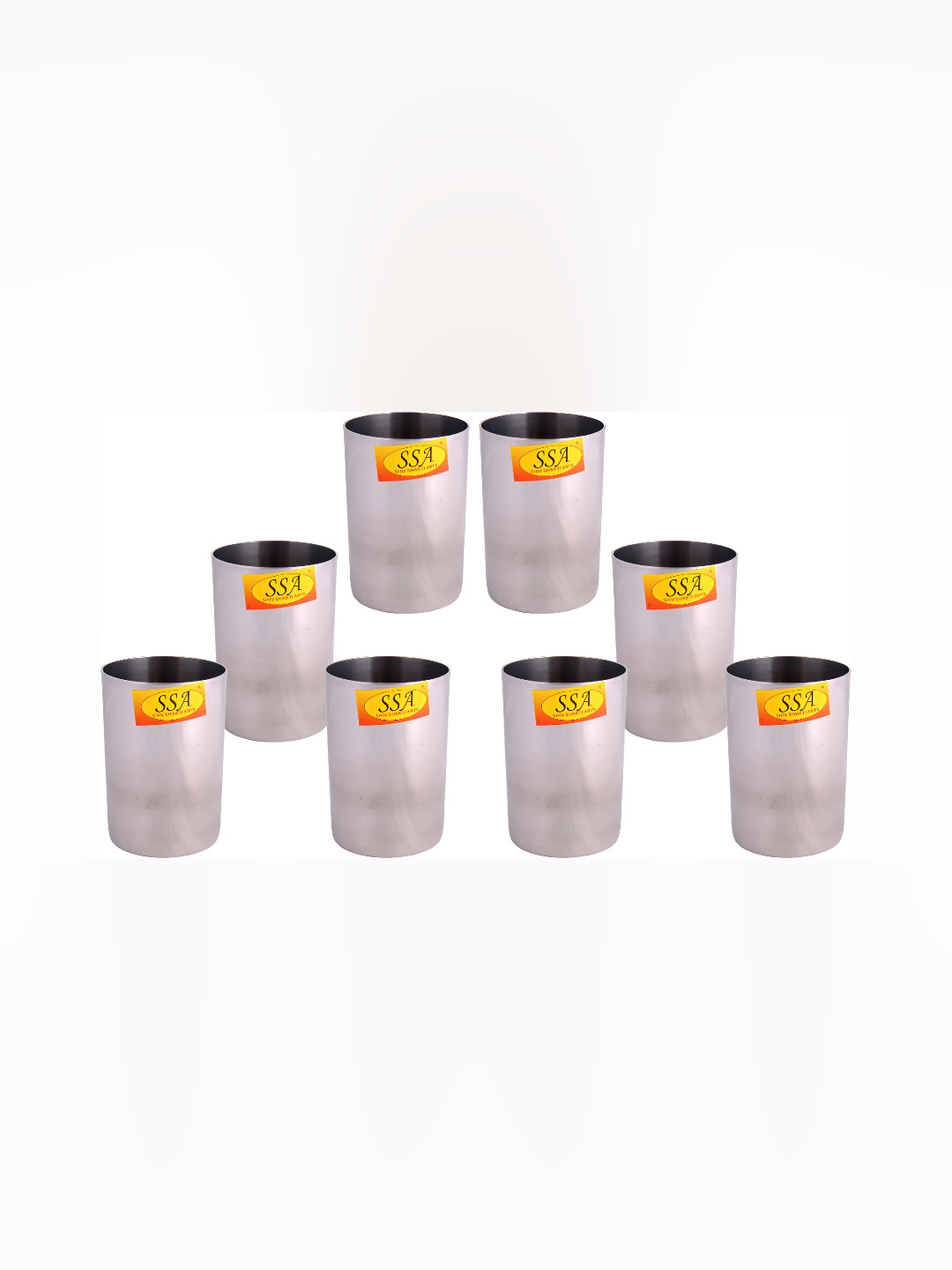 Shivshakti Arts 8 Pieces Easy to Clean Stainless Steel Water Glass 300ml