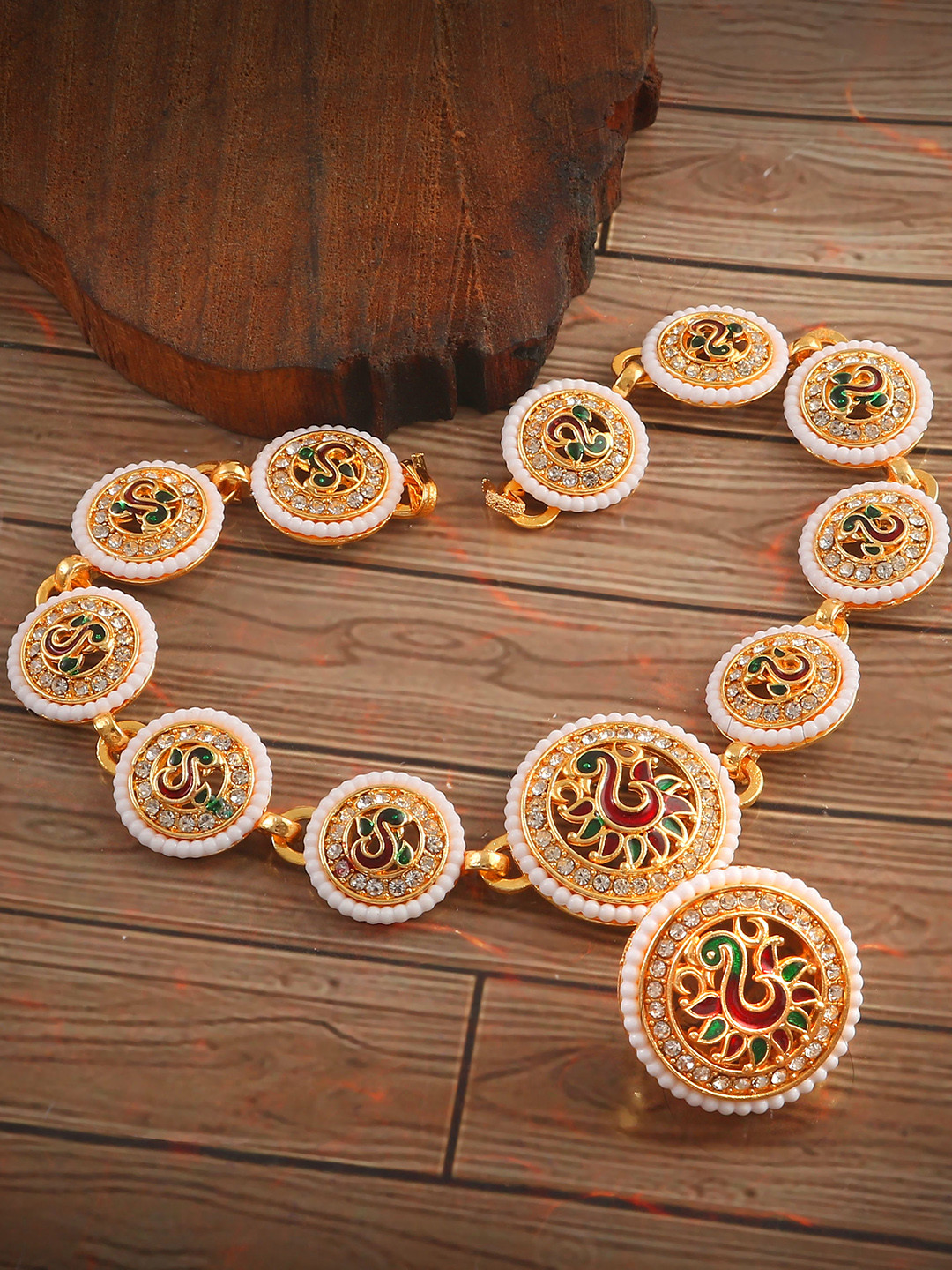 Jewar Mandi Gold-Plated AD-Studded Matha Patti