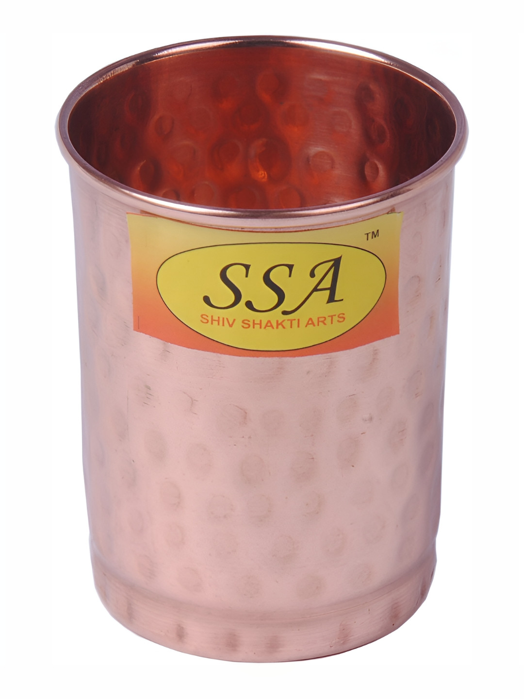 Shivshakti Arts Brown Textured Copper Water Glass 250 Ml