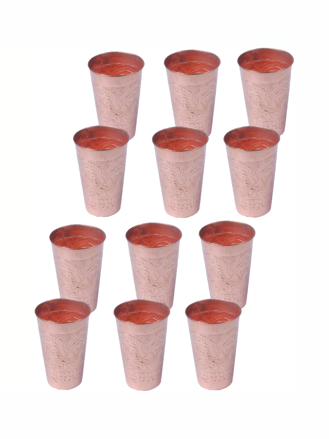 Shivshakti Arts 12 Pieces Easy to Clean Copper Water Glass 500ml