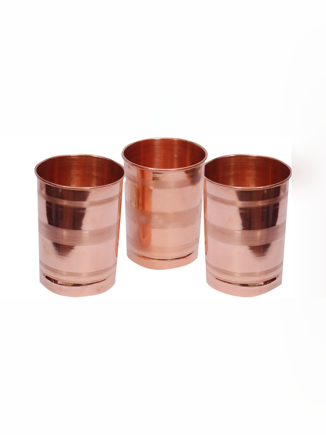 Shivshakti Arts 3 Pieces Easy to Clean Copper Water Glass 900ml