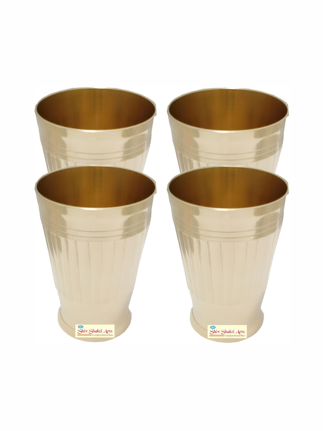 Shivshakti Arts 4 Pieces Easy to Clean Copper Water Glass