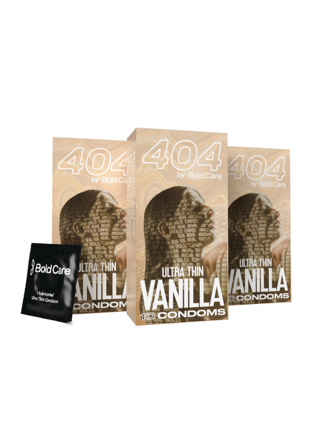 Bold Care 404 Set Of 3 Super Ultra Thin Condoms - Vanilla - 10 Each