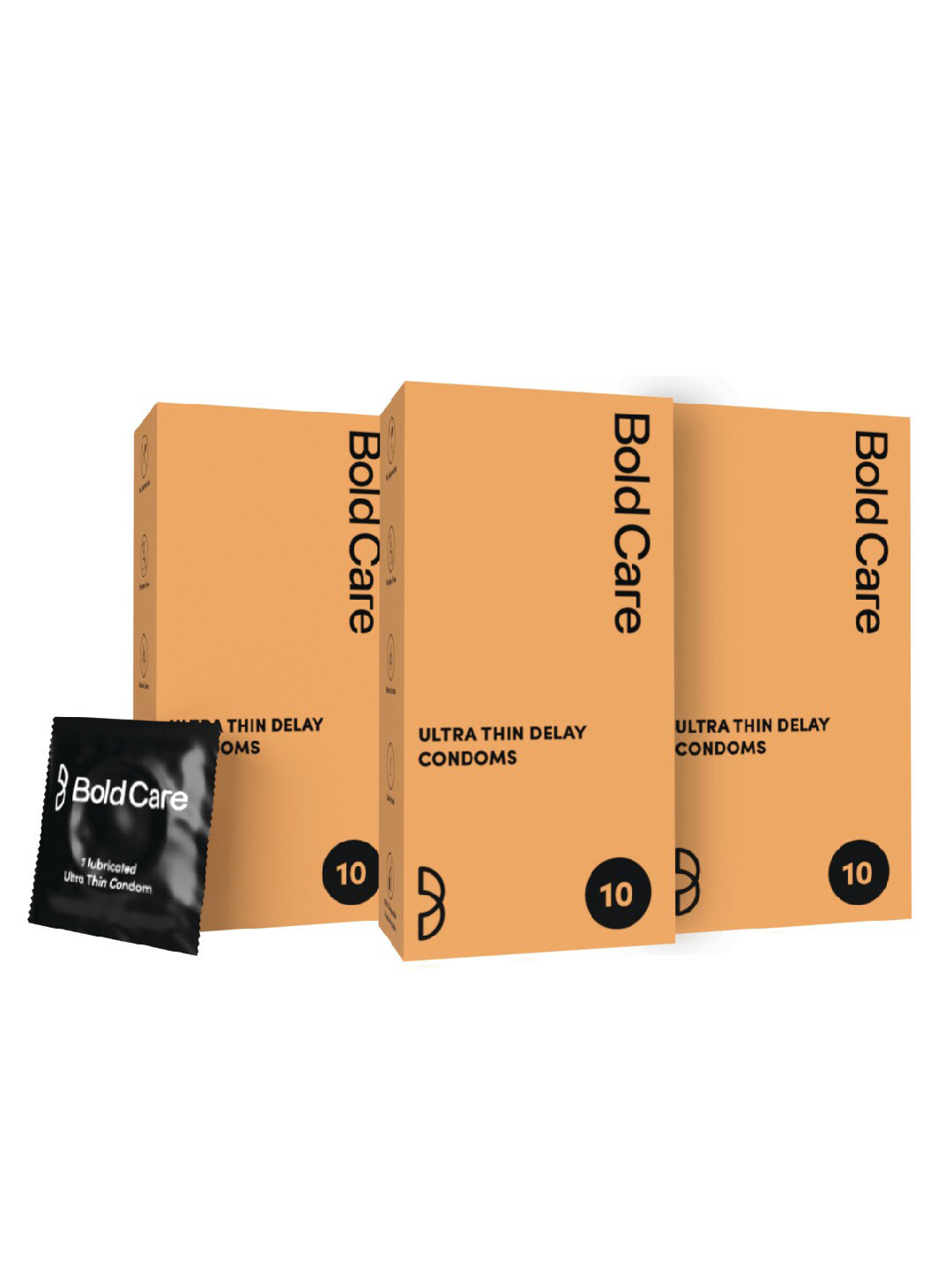 Bold Care Set of 3 Ultra Thin Delay Condoms - 10 Pieces Each