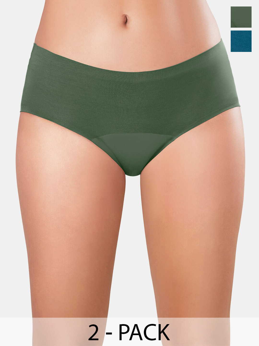 Sonari Full Coverage Period Briefs seamlessppolivepeacockM-Olive Peacock