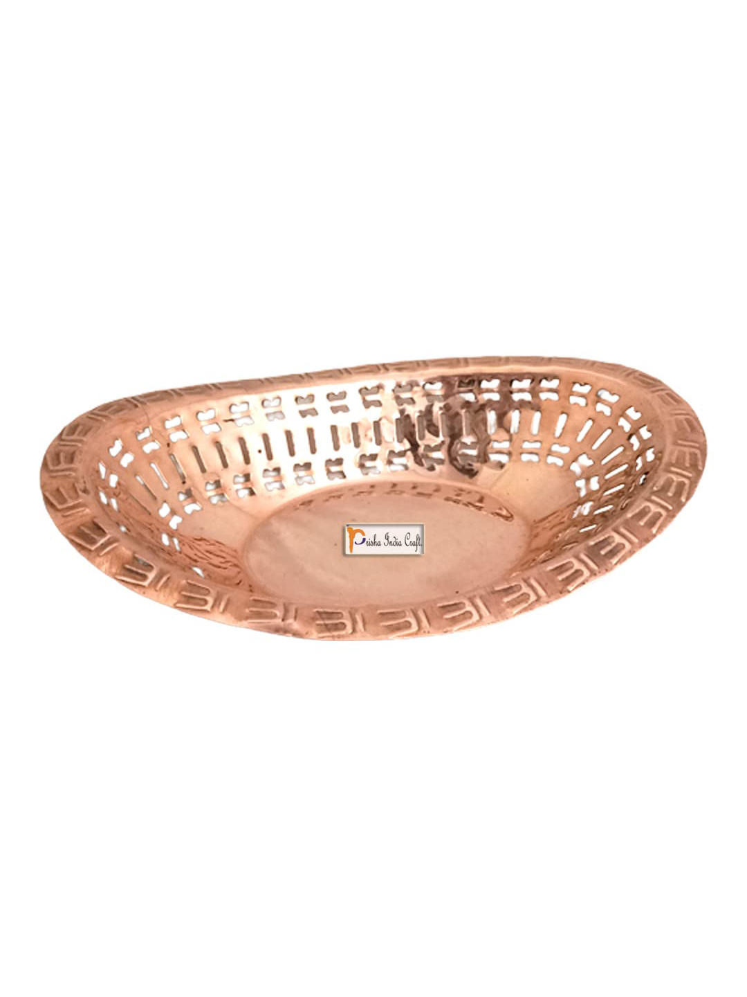 PRISHA INDIA CRAFT Gold-Toned Textured Dishwasher Safe Copper Fruit Basket
