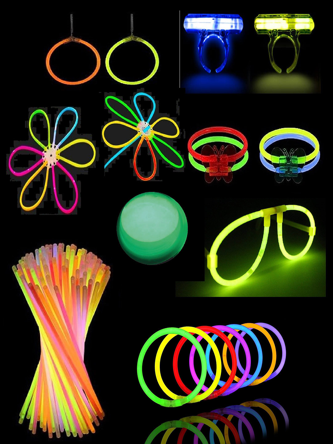 CHOCOZONE Green & Red 40 Pieces Light Up Glowsticks