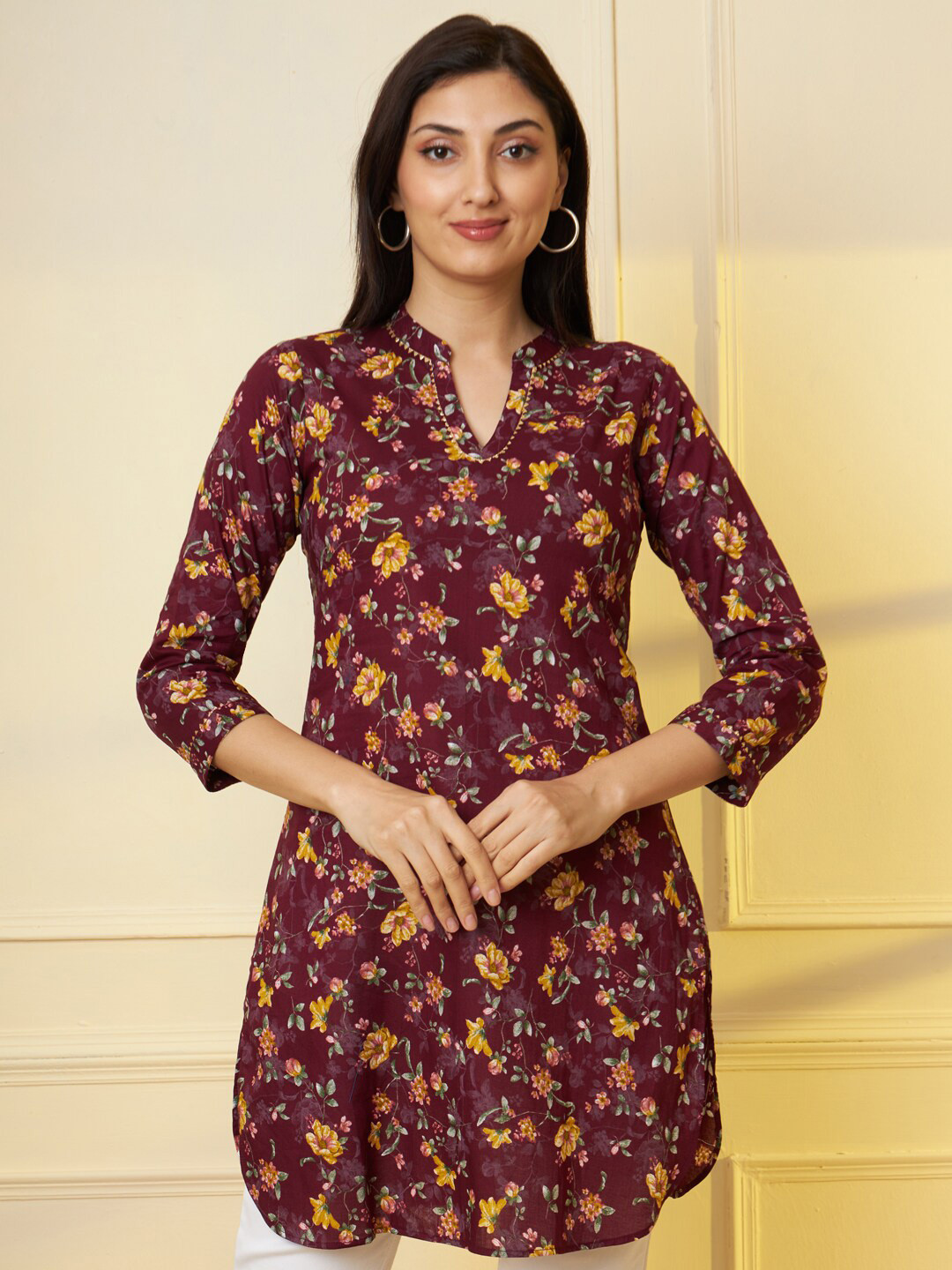 Tissu Floral Printed Pure Cotton Kurti