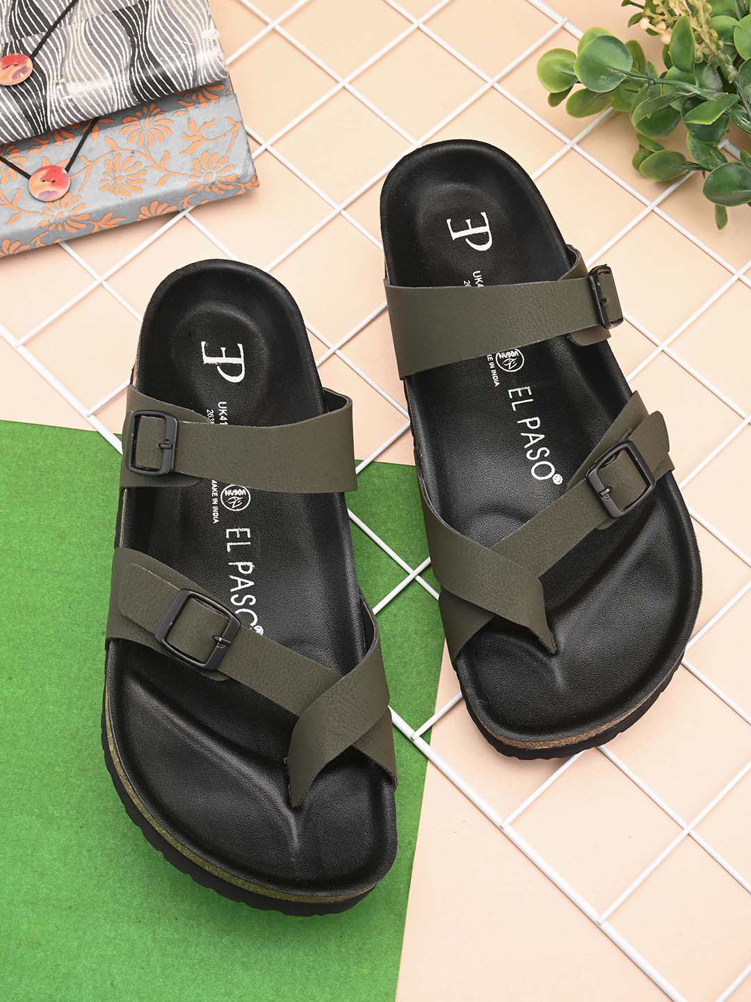 El Paso Men Comfort Sandals With Buckle