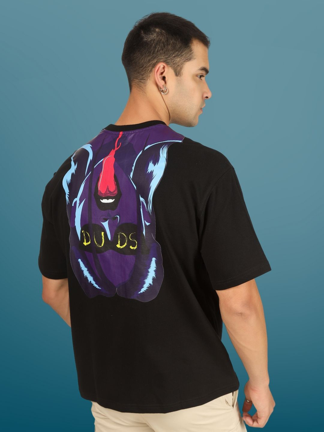 WEARDUDS Duds Graphic Printed Drop-Shoulder Sleeves Oversized Pure Cotton T-shirt