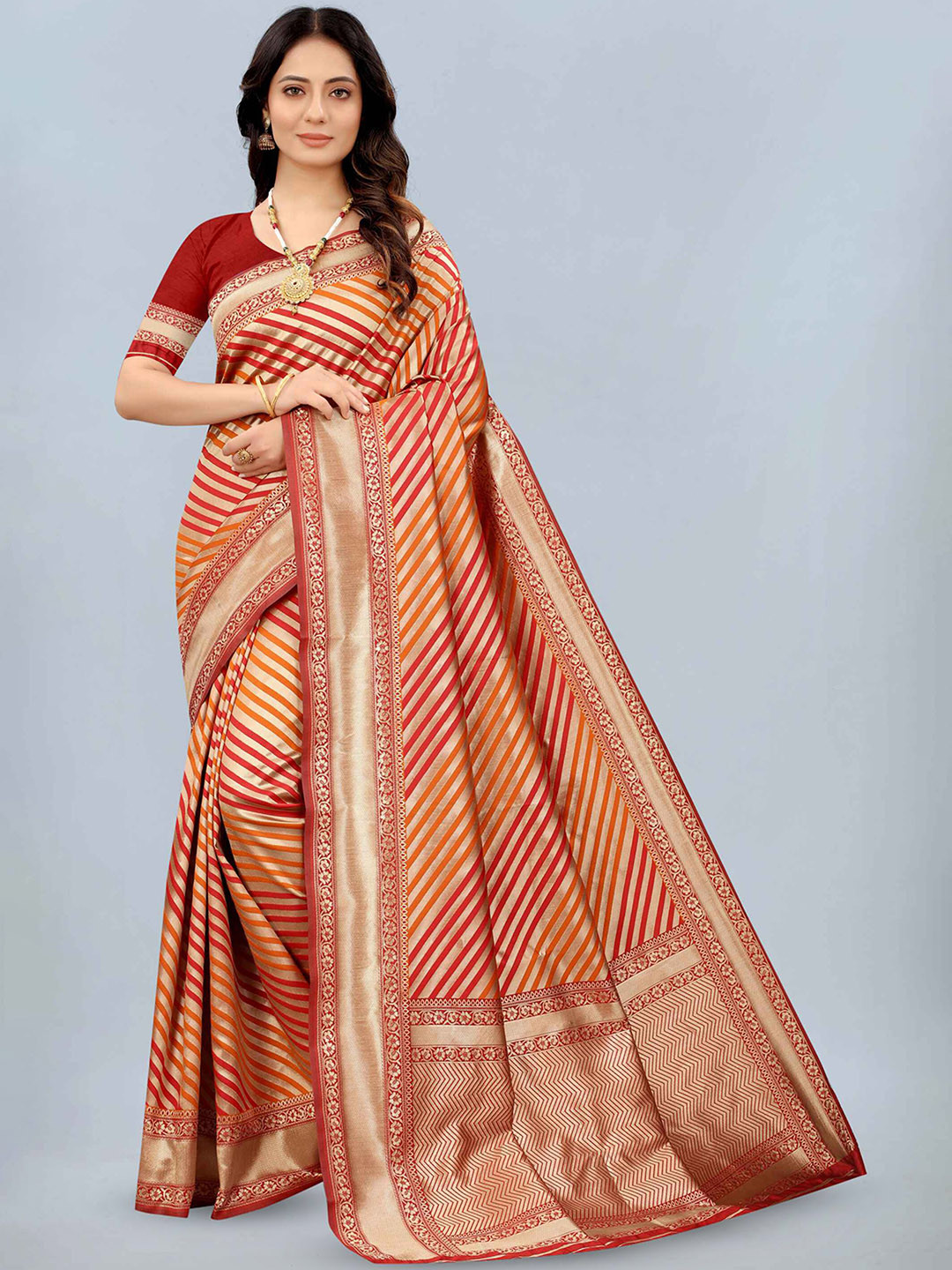 NENCY FASHION Woven Design Zari Banarasi Saree