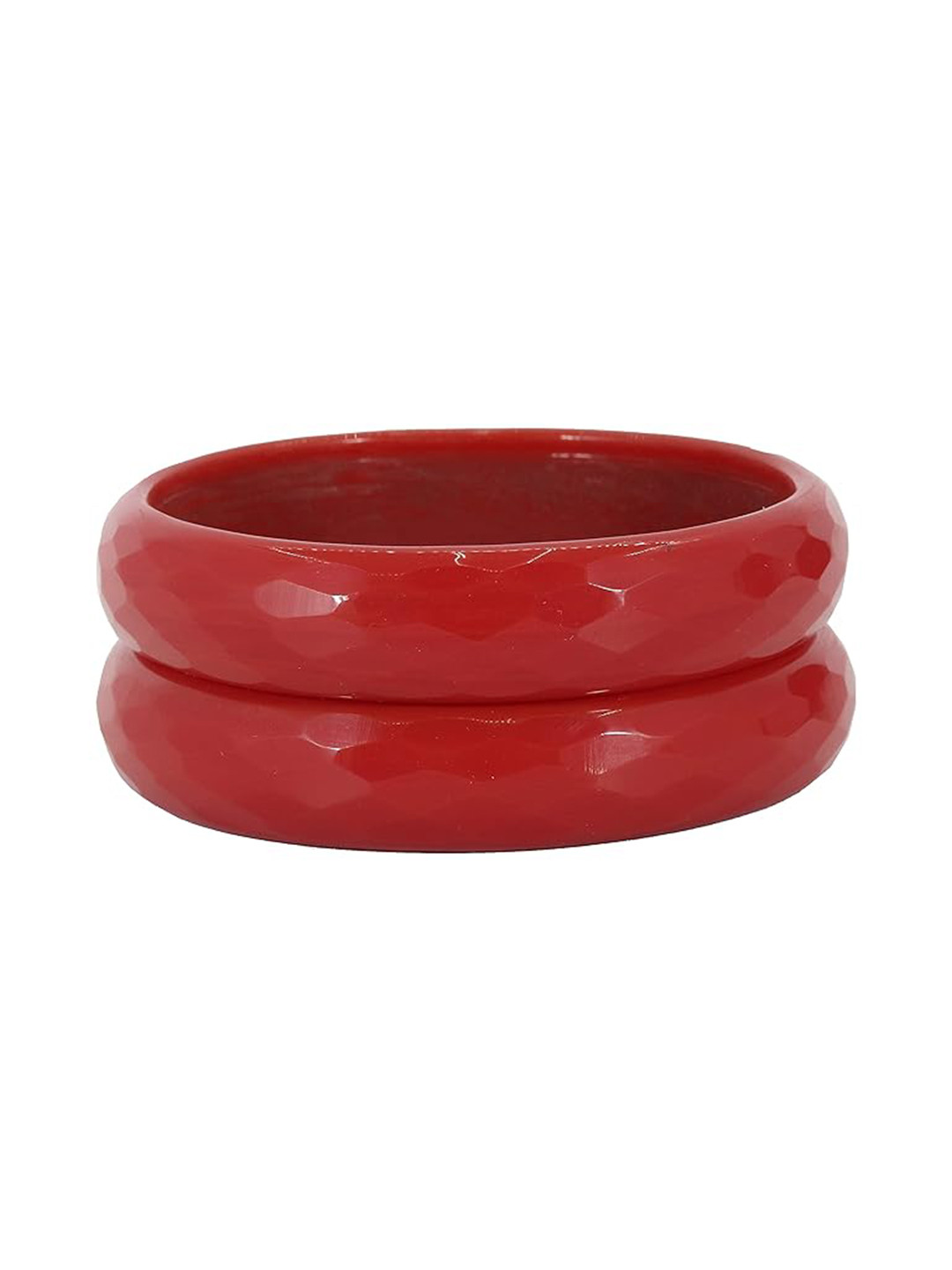 NMII Set Of 2 Diamond Cutting Pattern Glossy Bangle