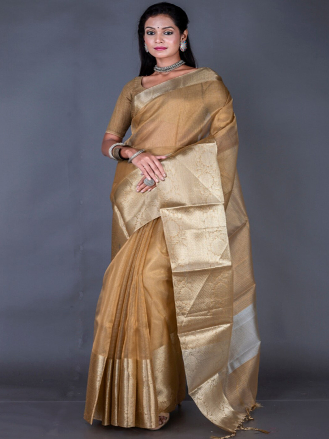 Morchari Floral Kota Zari Banarasi Saree