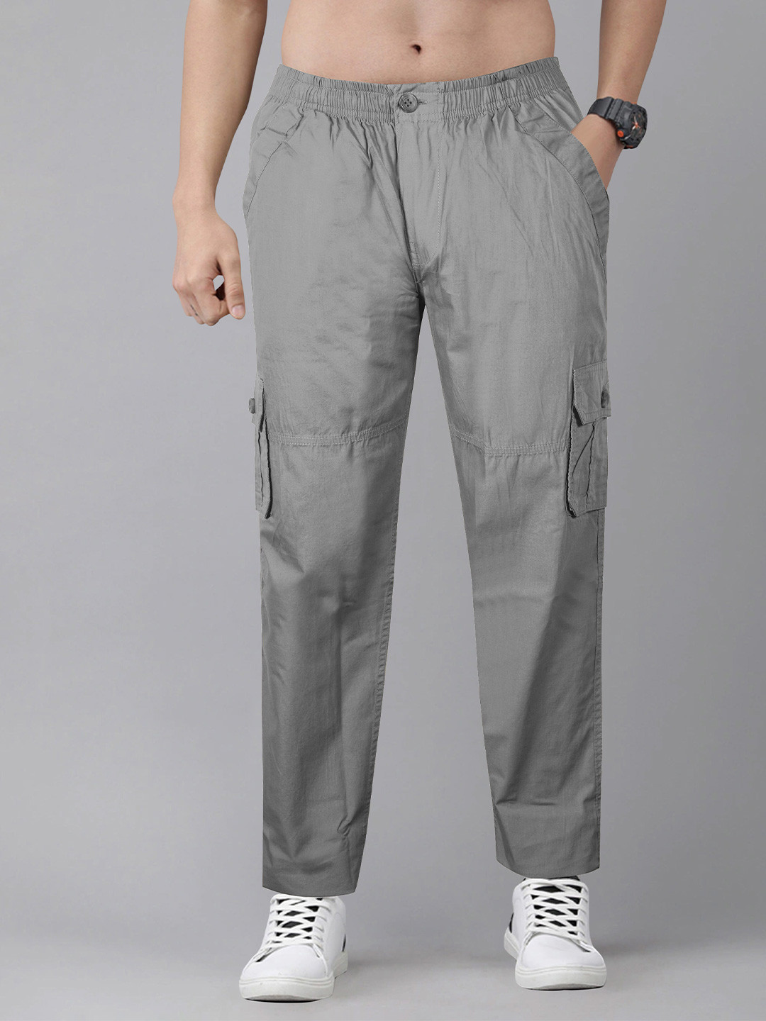 Jb Just BLACK Men Mid-Rise Cotton Cargo Track Pant