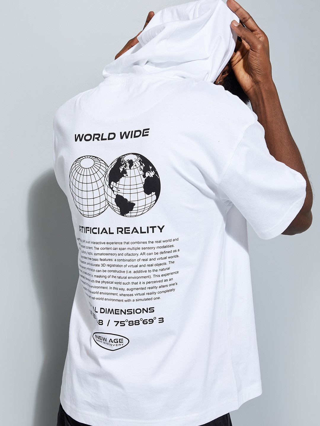 max URB_N Typography Printed Cotton Hooded T-shirt