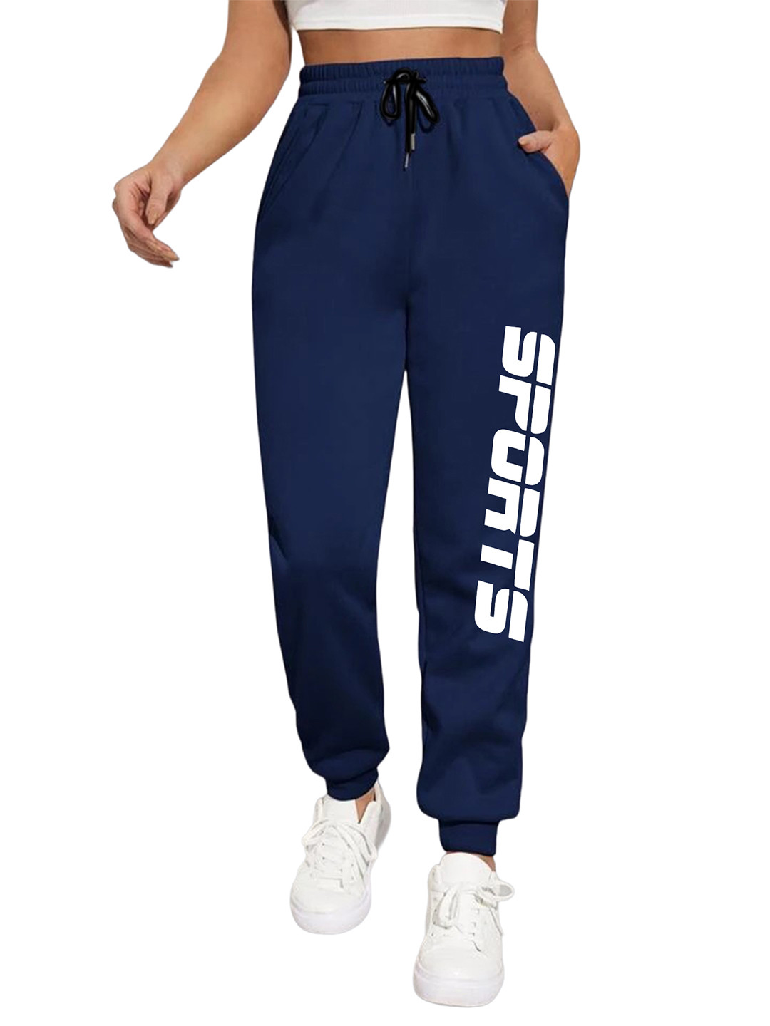 TABADTOD Women Relaxed Typography Printed Loose Fit Joggers