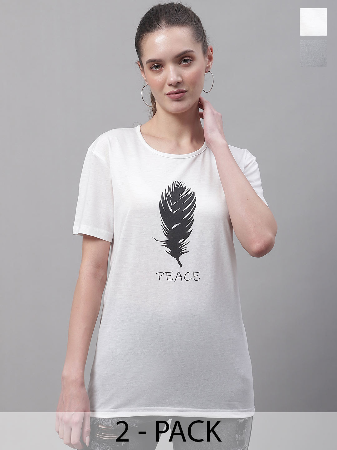 MACK JONNEY Pack Of 2 People and Places Printed Cotton T-shirts